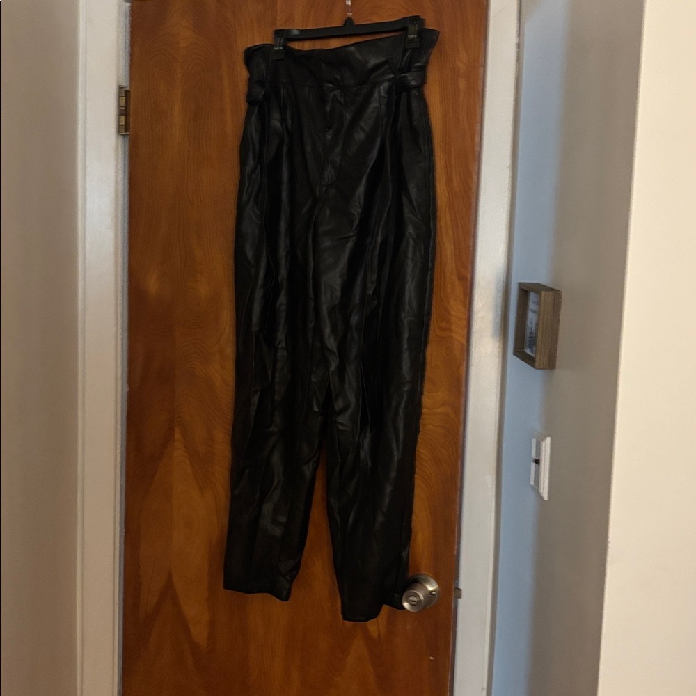 Bagatelle Collection Black Faux Leather Pants